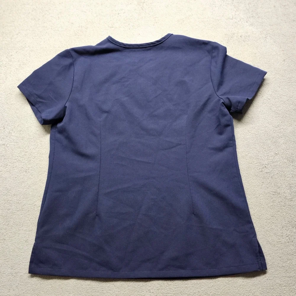 FIGS Technical Collection Navy Blue V-Neck One-Pocket Scrub Top Women's Size XS